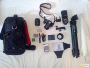 Комплект (Canon EOS 600D,  объективы,  вспышка,  рюкзак,  штатив...)